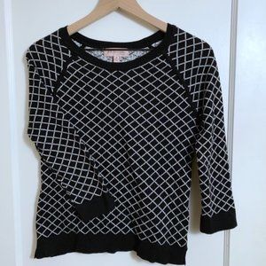 Philosophy Black Checkered Sweater Size M